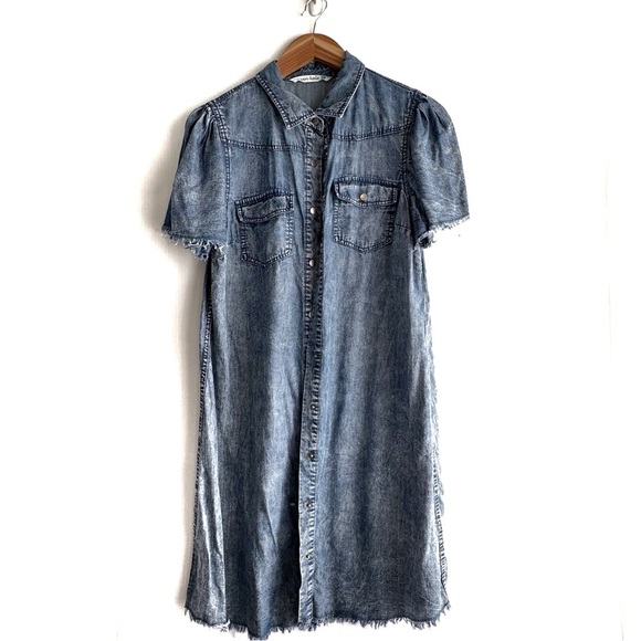 Given Kale Denim Button-Up Dress size medium collared shirt dress - Picture 1 of 9